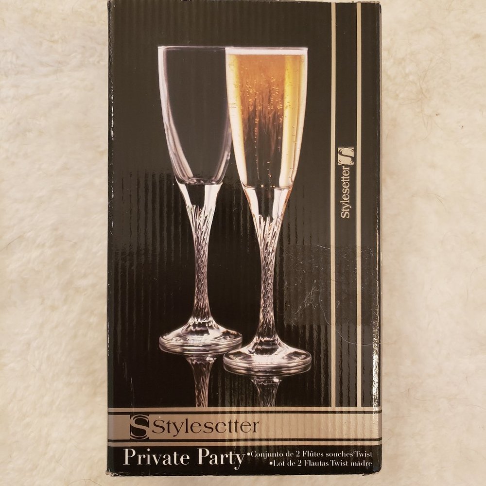 [Style Setter] Private Party Twist Stem Champagne Flutes - Set Of Two